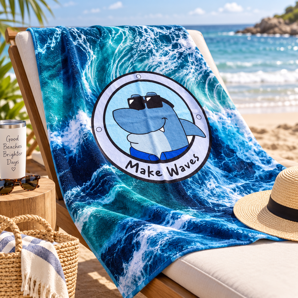 Make Waves Beach Towel