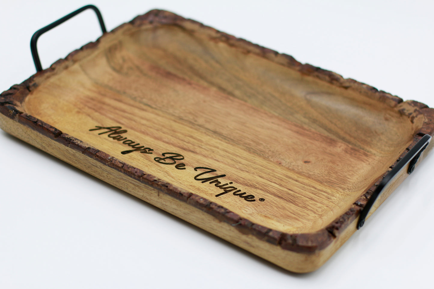 Always Be Unique® Rustic Mango Wood Serving Tray