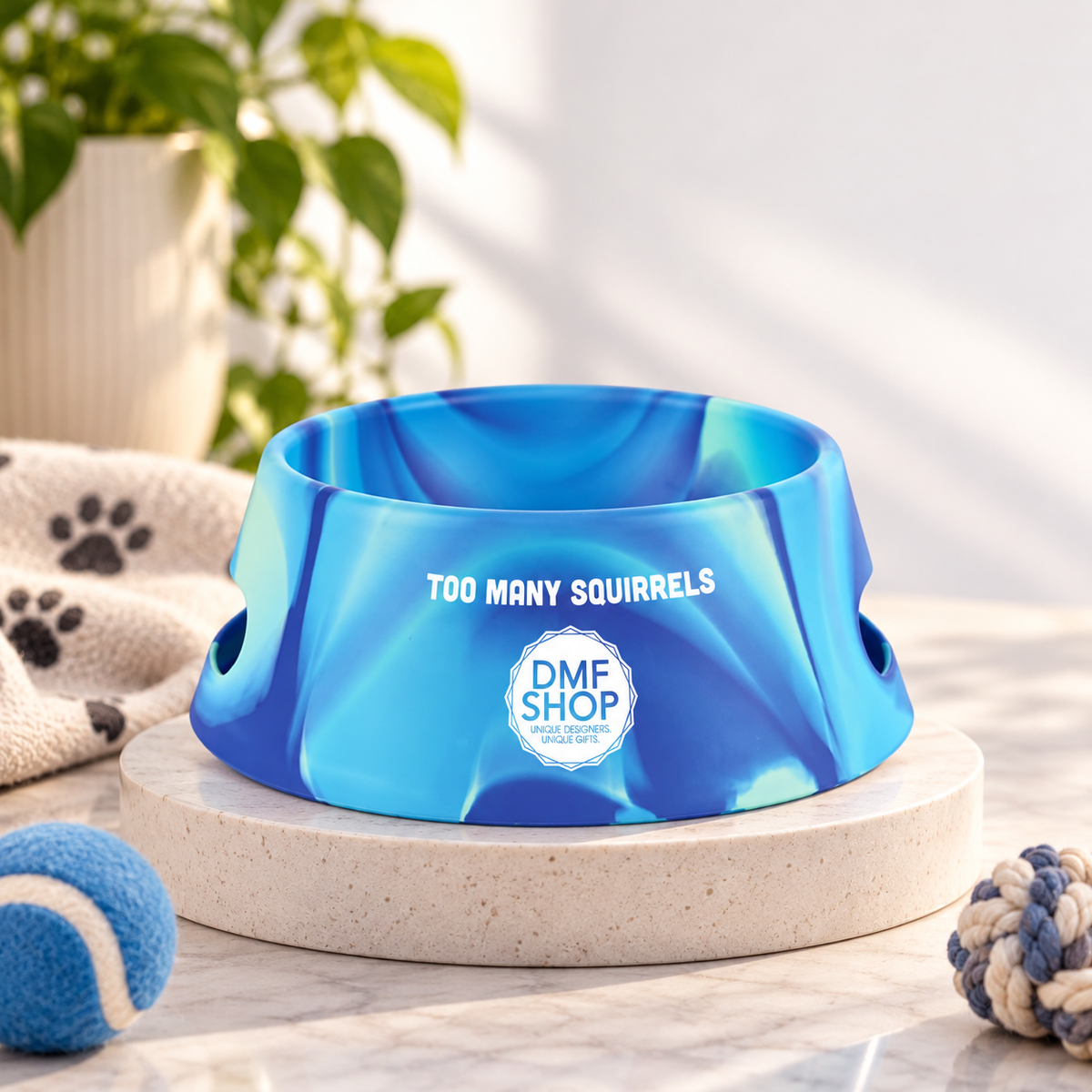 Too Many Squirrels Dog Bowl