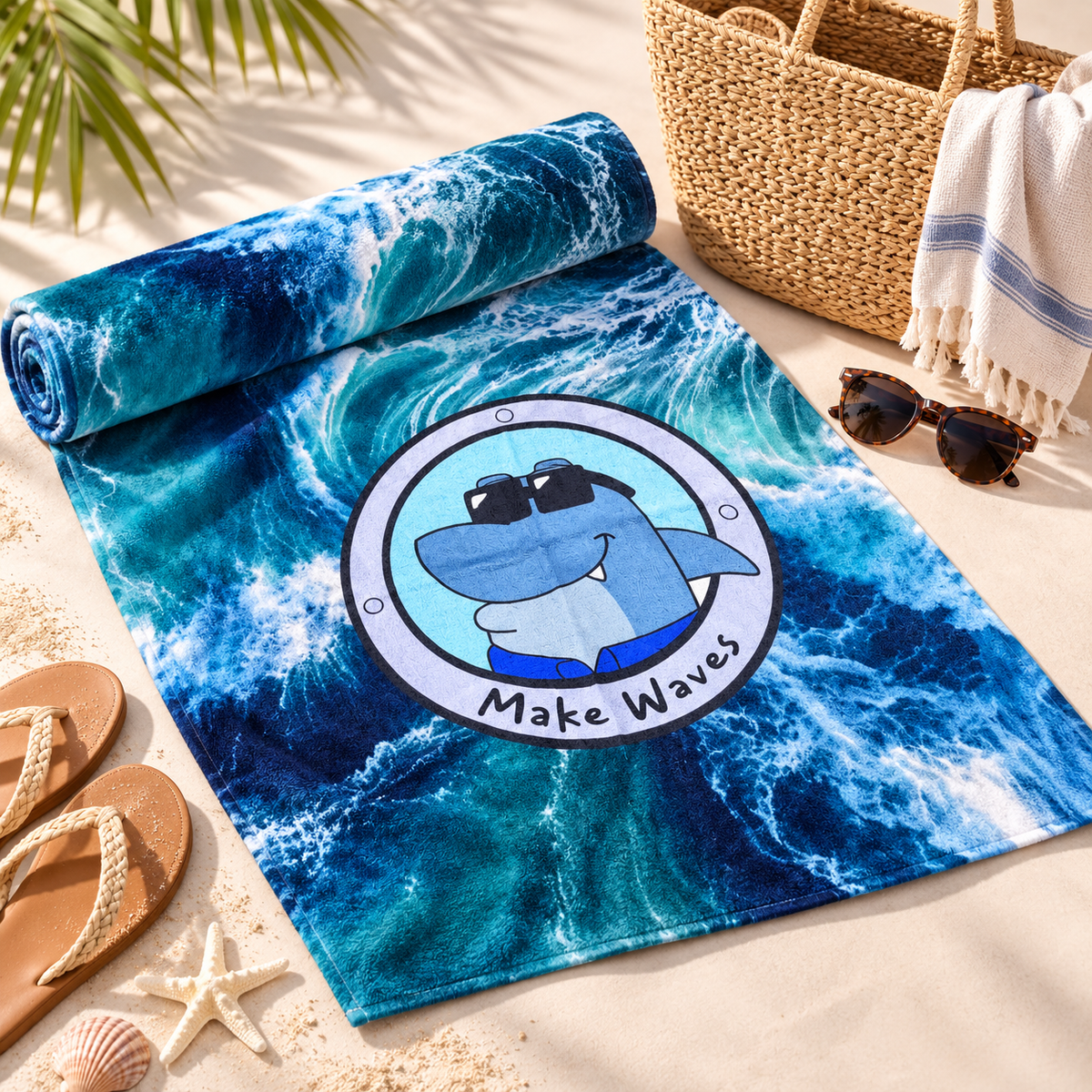 Make Waves Beach Towel