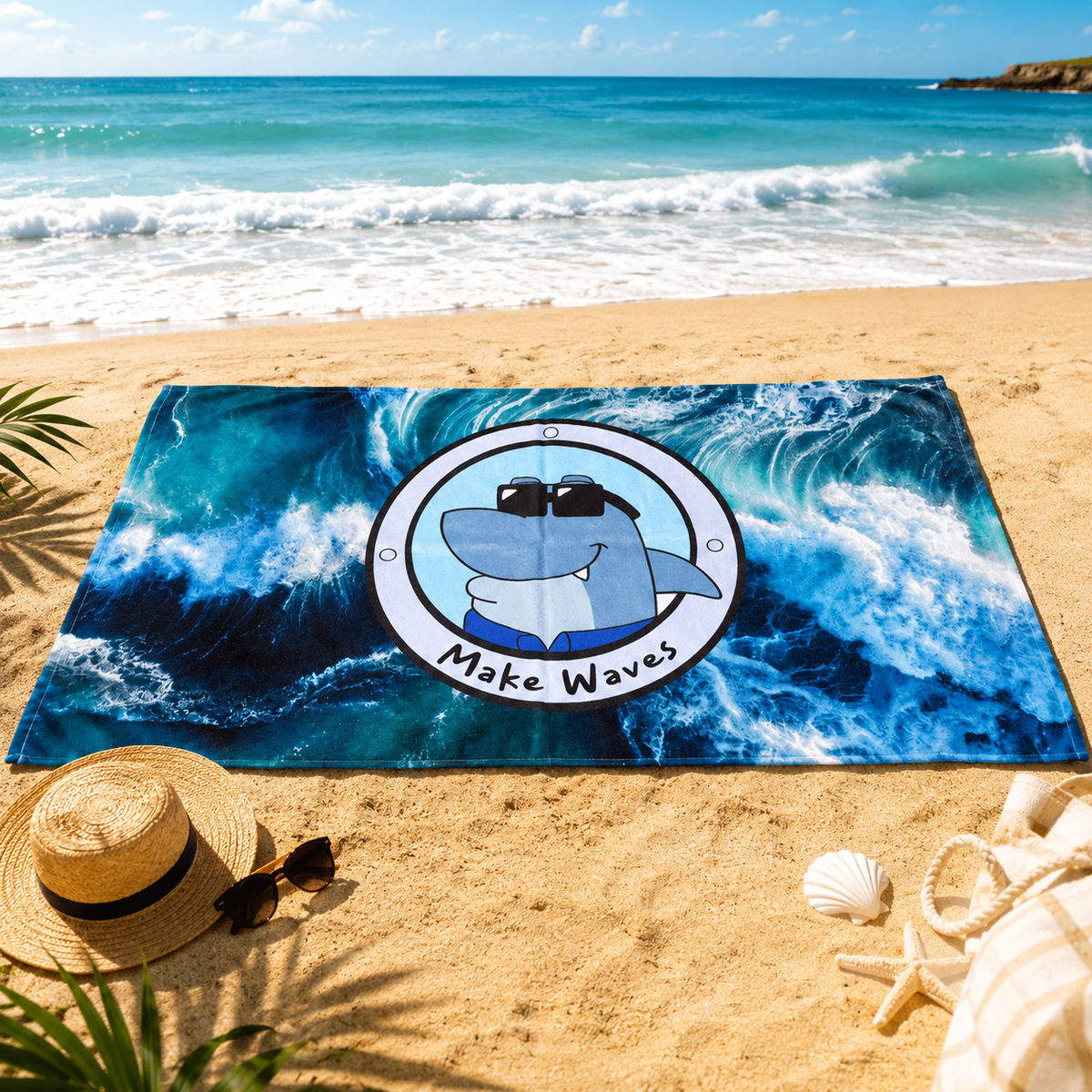 Make Waves Beach Towel