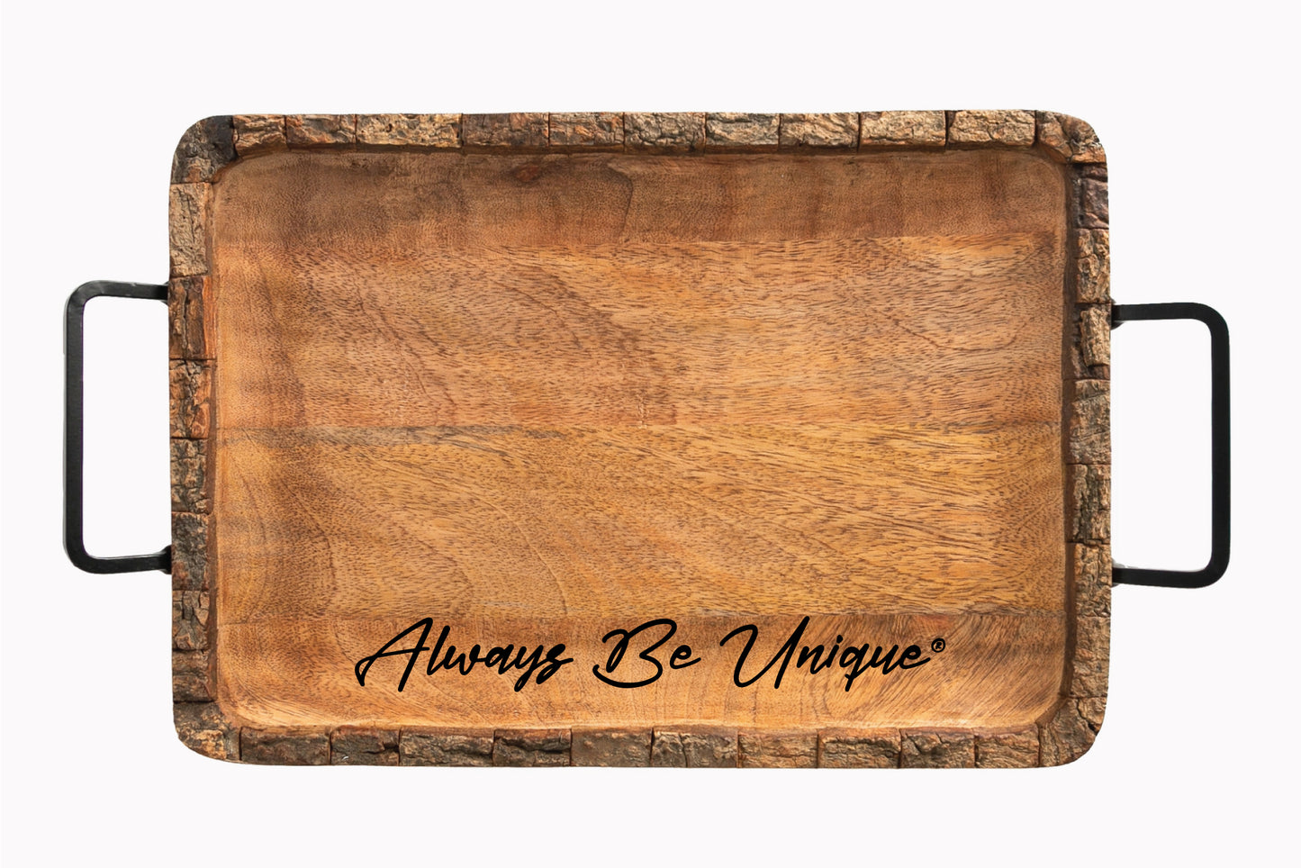 Always Be Unique® Rustic Mango Wood Serving Tray
